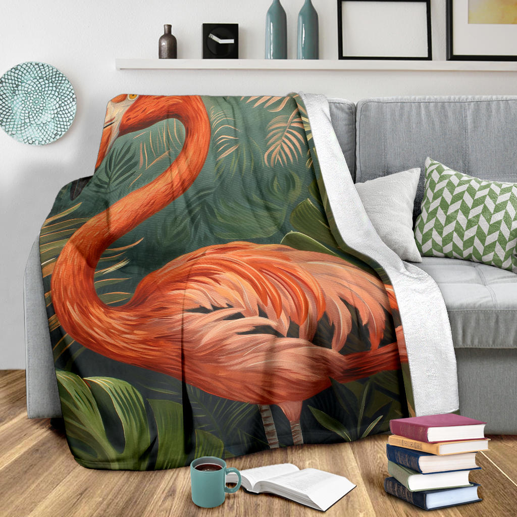 Flamingo Blanket, Trippy Psychedelics Flamingo Fleece Blanket, Flamingo Throw Blanket, Flamingo Gifts