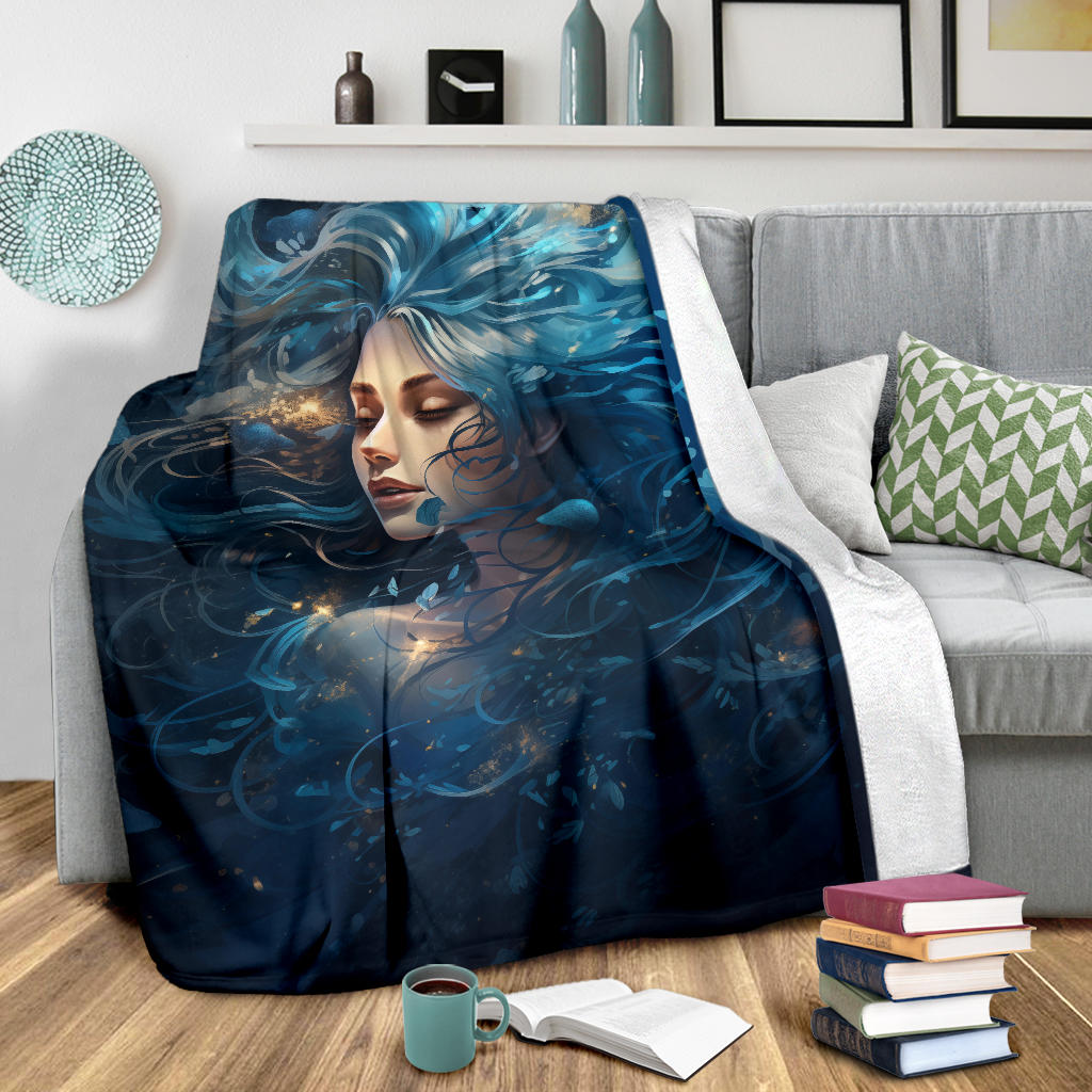 Aquarius Zodiac Sign Blanket, Aquarius Zodiac Throw Blanket, Aquarius Zodiac Gifts, Aquarius Fleece Blanket