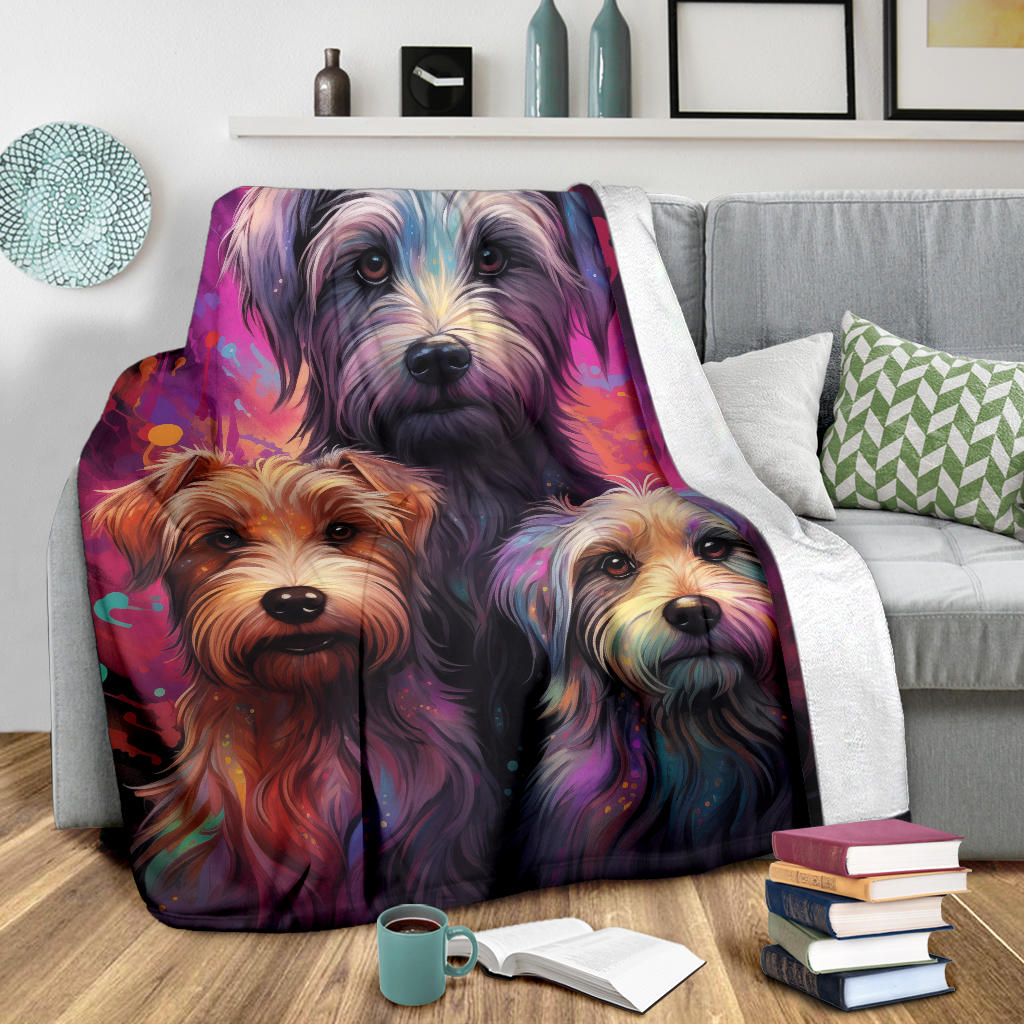 Glen of Imaal Terrier Blanket, Trippy Psychedelics Glen of Imaal Terrier Fleece Blanket, Glen of Imaal Terrier Throw Blanket, Glen of Imaal Terrier Gifts