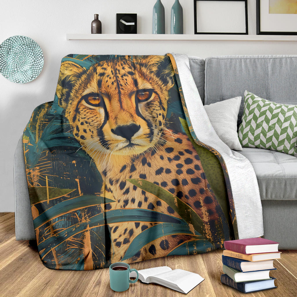 Cheetah Blanket, Trippy Psychedelics Cheetah Fleece Blanket, Cheetah Throw Blanket, Cheetah Gifts