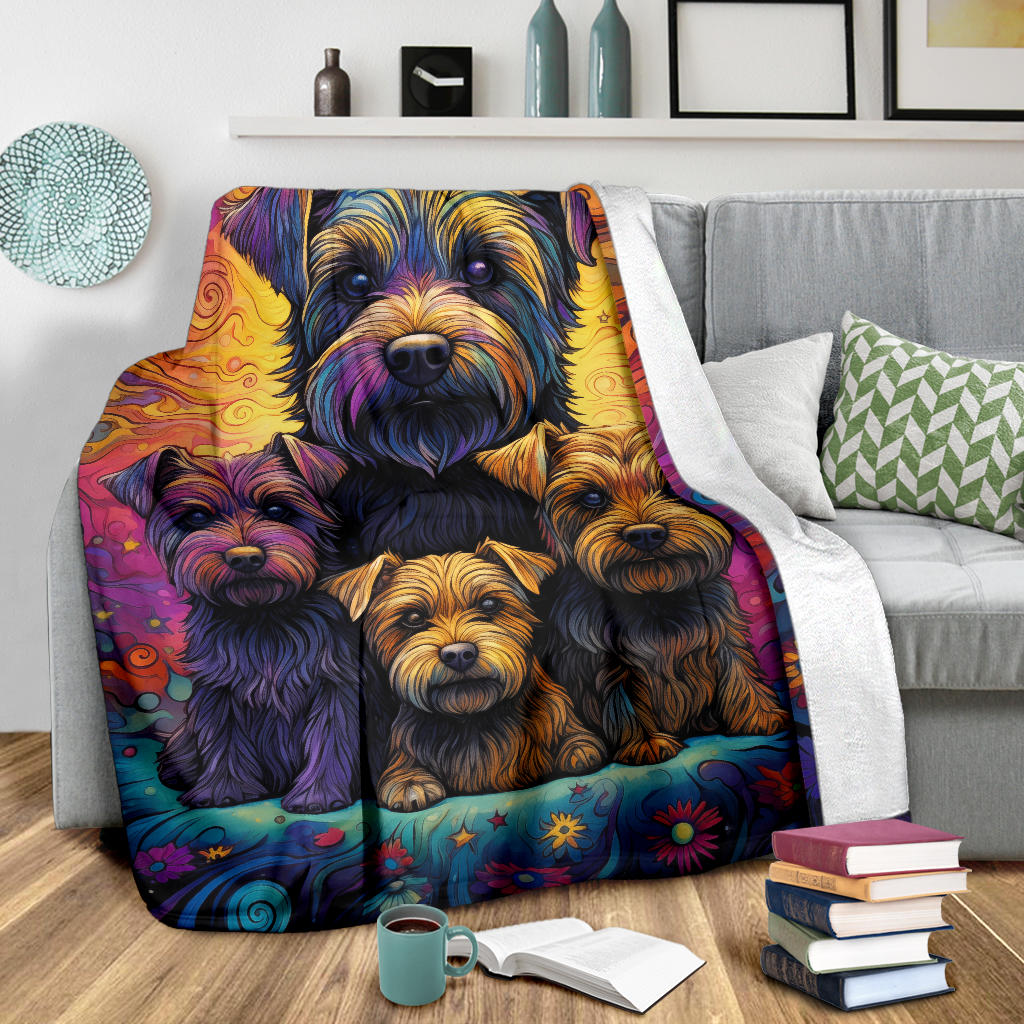 Glen of Imaal Terrier Blanket, Trippy Psychedelics Glen of Imaal Terrier Fleece Blanket, Glen of Imaal Terrier Throw Blanket, Glen of Imaal Terrier Gifts