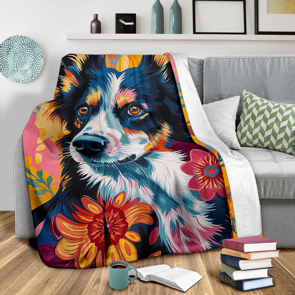 Karelian Bear Dog Blanket, Trippy Psychedelics Karelian Bear Dog Fleece Blanket, Karelian Bear Dog Throw Blanket, Karelian Bear Dog Gifts