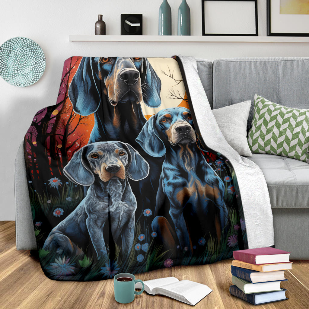 Bluetick Coonhound Blanket, Trippy Psychedelics Bluetick Coonhound Fleece Blanket, Bluetick Coonhound Throw Blanket, Bluetick Coonhound Gifts