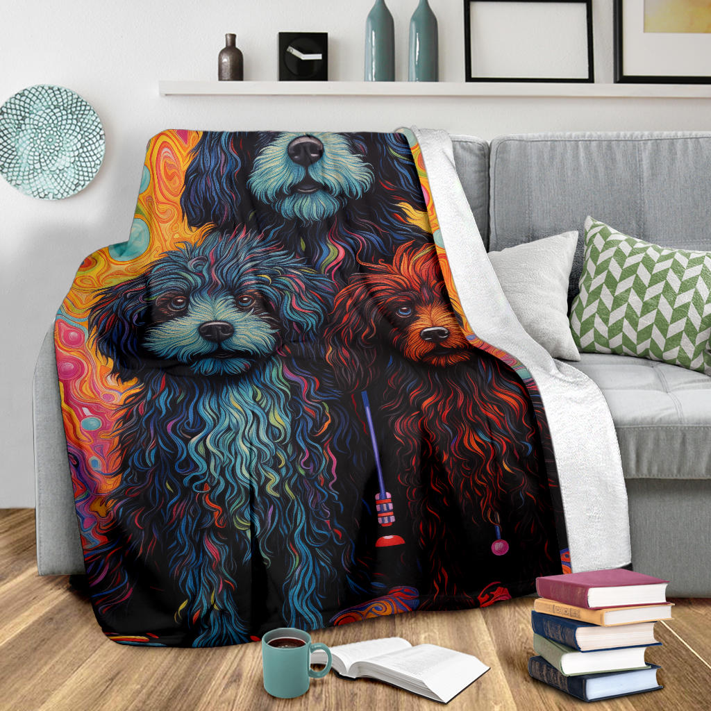 Puli Blanket, Trippy Psychedelics Puli Fleece Blanket, Puli Throw Blanket, Puli Gifts