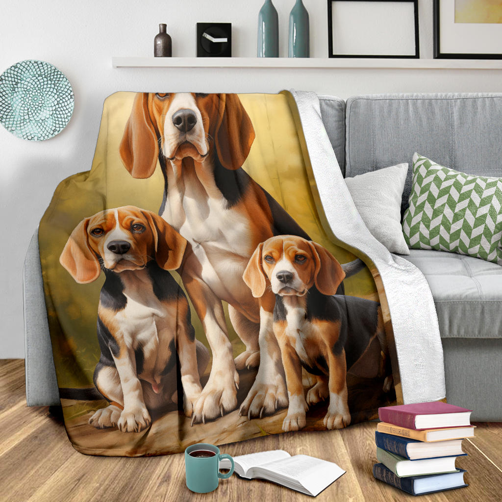 Beagle Family Blanket, Beagle Blanket, Beagle Gifts, Beagle Throw Blanket