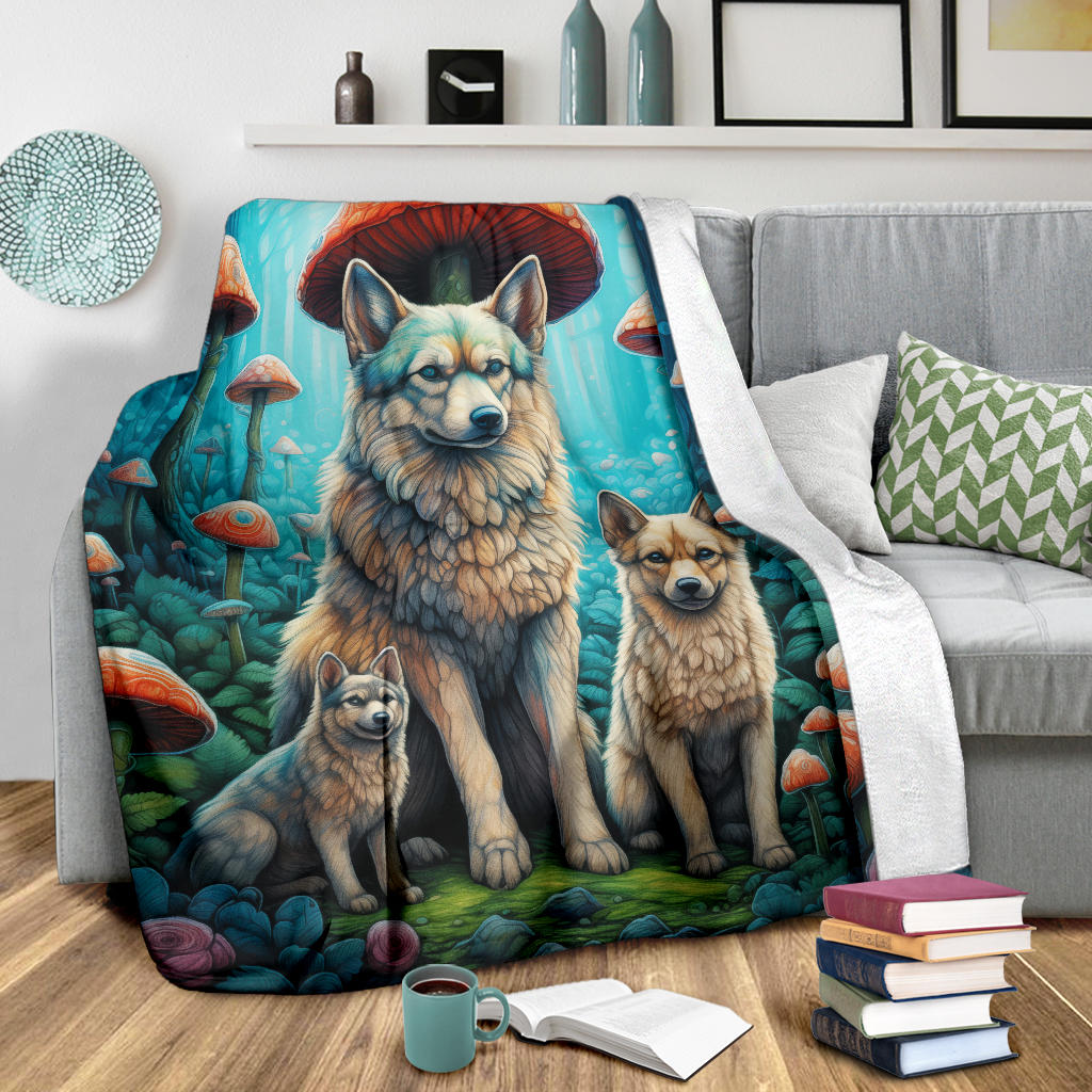 Norwegian Elkhound Blanket, Trippy Psychedelics Norwegian Elkhound Fleece Blanket, Norwegian Elkhound Throw Blanket, Norwegian Elkhound Gifts