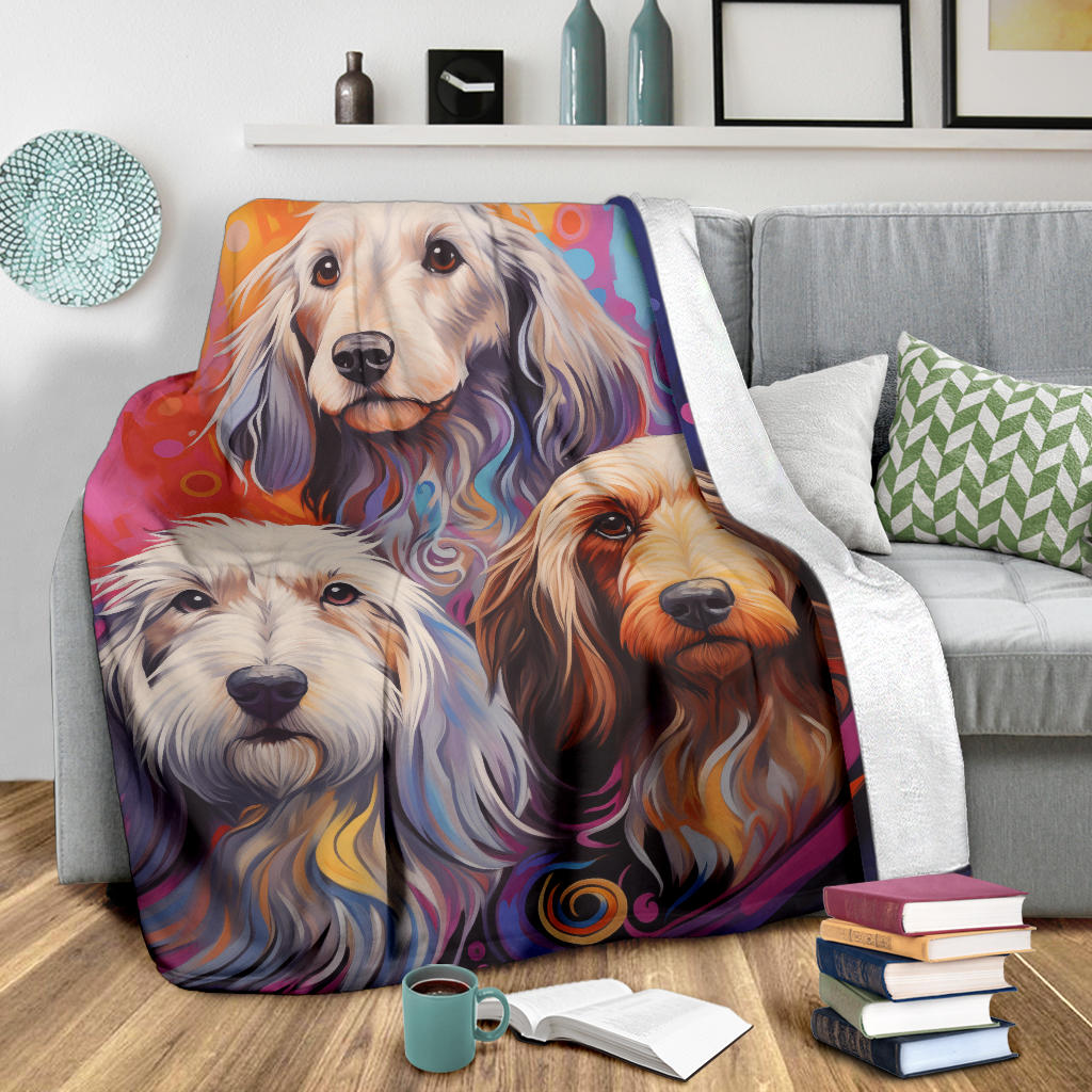 Petit Basset Griffon Vendeen Blanket, Trippy Psychedelics Petit Basset Griffon Vendeen Fleece Blanket, Petit Basset Griffon Vendeen Throw Blanket, Petit Basset Griffon Vendeen Gifts