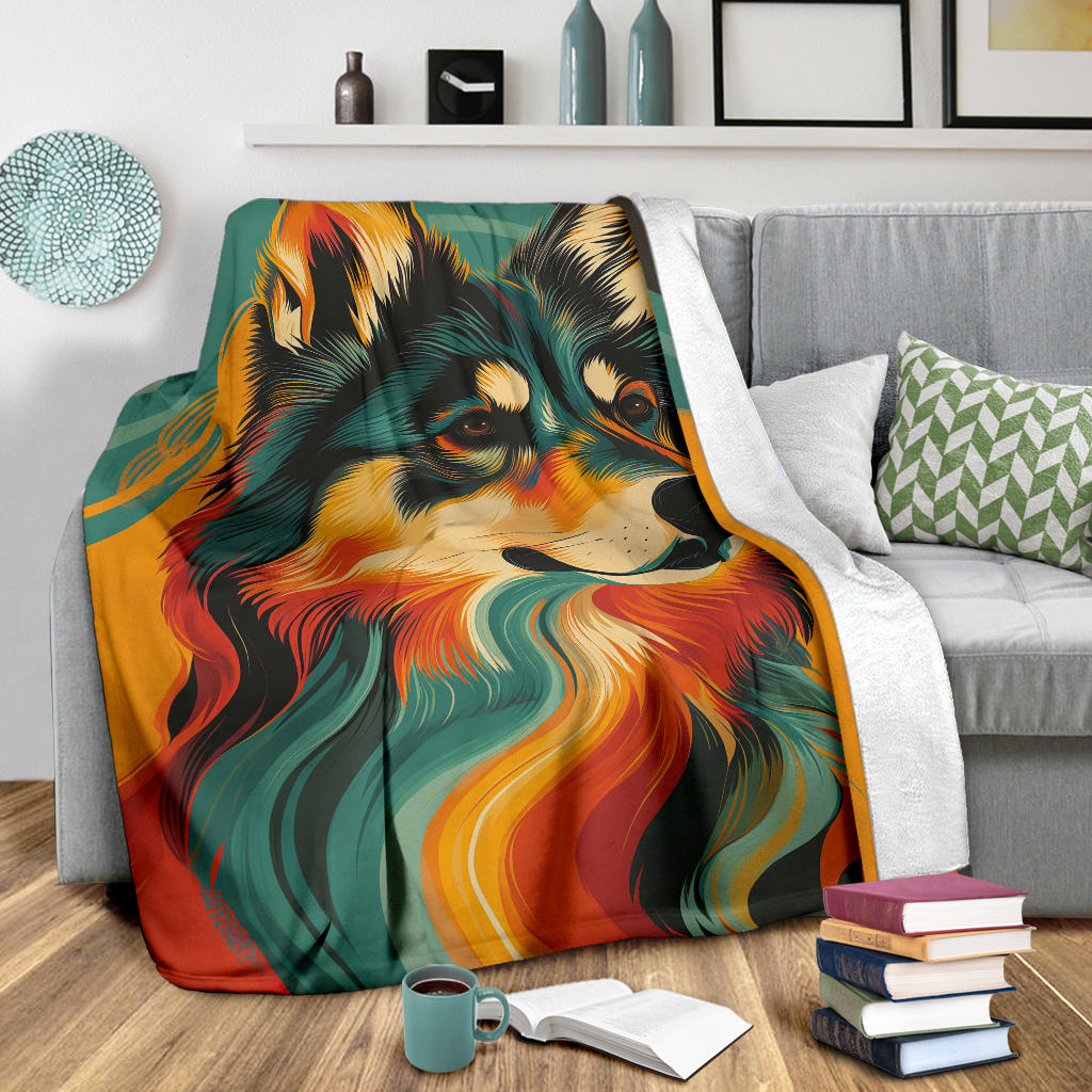 Lapponian Herder Dog Blanket, Trippy Psychedelics Lapponian Herder Dog Fleece Blanket, Lapponian Herder Dog Throw Blanket, Lapponian Herder Dog Gifts