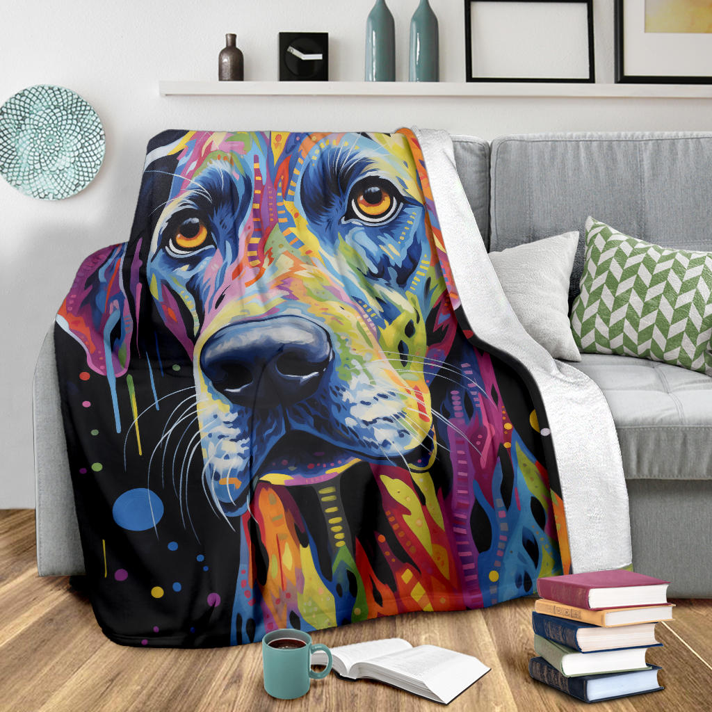 Trippy Psychedelics Great Dane Blanket, Great Dane Fleece Blanket, Great Dane Throw Blanket, Great Dane Gifts