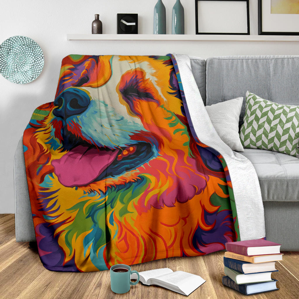 Kuvasz Dog Blanket, Trippy Psychedelics Kuvasz Dog Fleece Blanket, Kuvasz Dog Throw Blanket, Kuvasz Dog Gifts