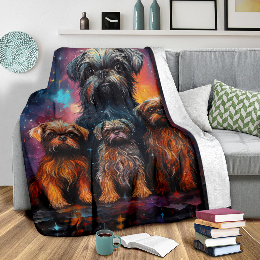 Brussels Griffon Blanket, Trippy Psychedelics Brussels Griffon Fleece Blanket, Brussels Griffon Throw Blanket, Brussels Griffon Gifts