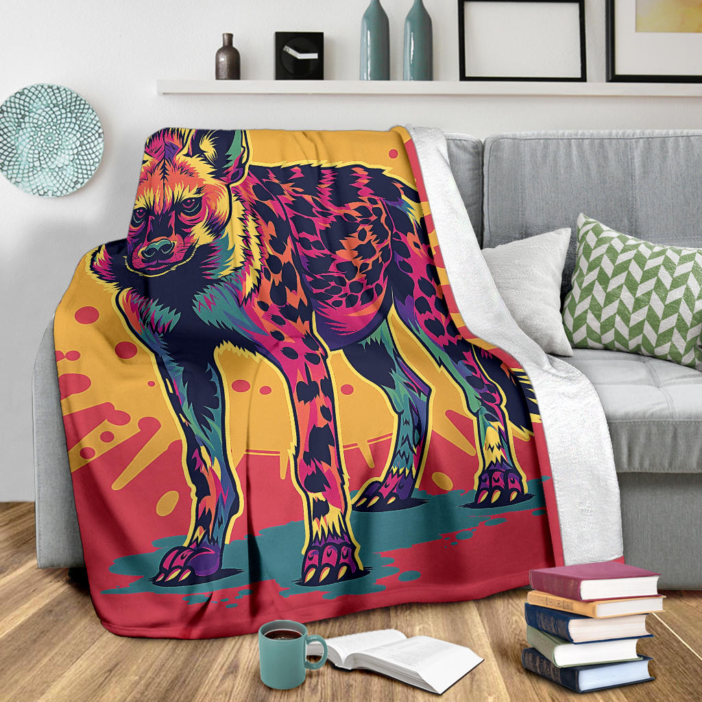 Hyena animal Blanket, Trippy Psychedelics Hyena animal Fleece Blanket, Hyena animal Throw Blanket, Hyena animal Gifts