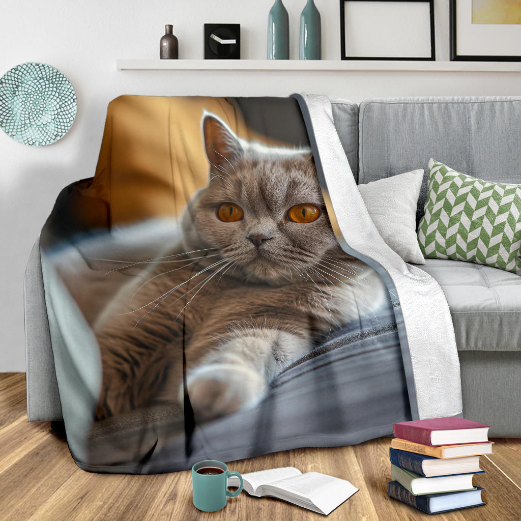 British Shorthair cat Blanket, Trippy Psychedelics British Shorthair cat Fleece Blanket, British Shorthair cat Throw Blanket, British Shorthair cat Gifts