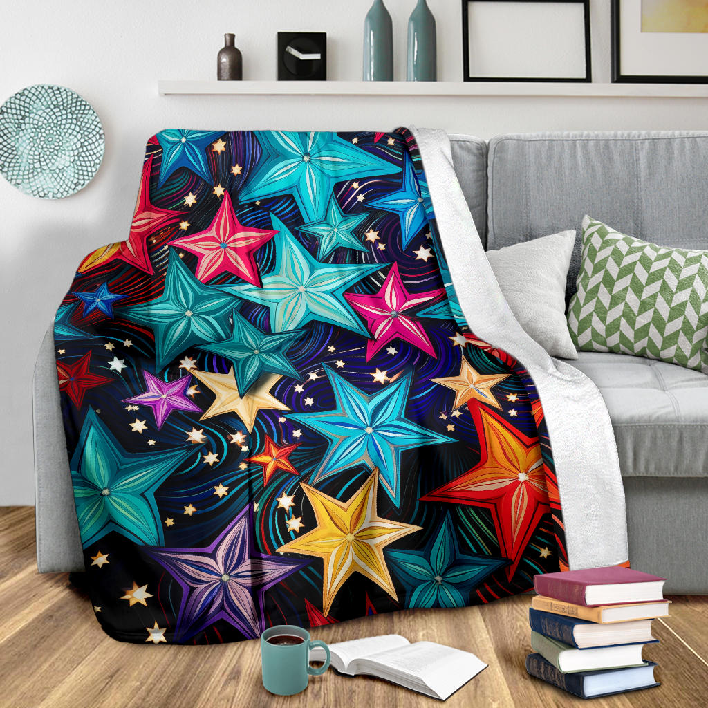 Stars Blanket, Trippy Psychedelics Stars Blanket, Stars Gifts, Flower Child Blanket