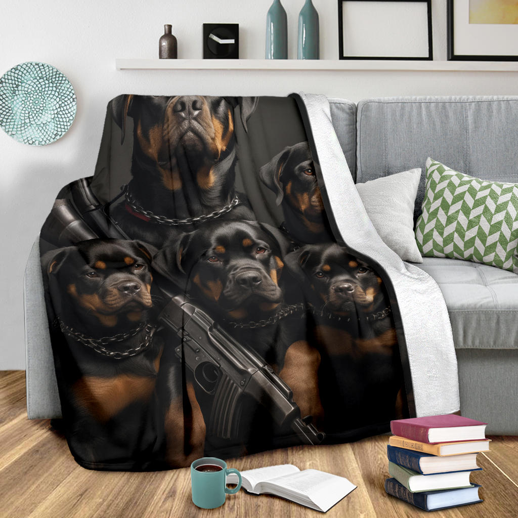 Rottweiler Family Blanket, Rottweiler Blanket, Rottweiler gifts, Rottweiler Throw Blanket