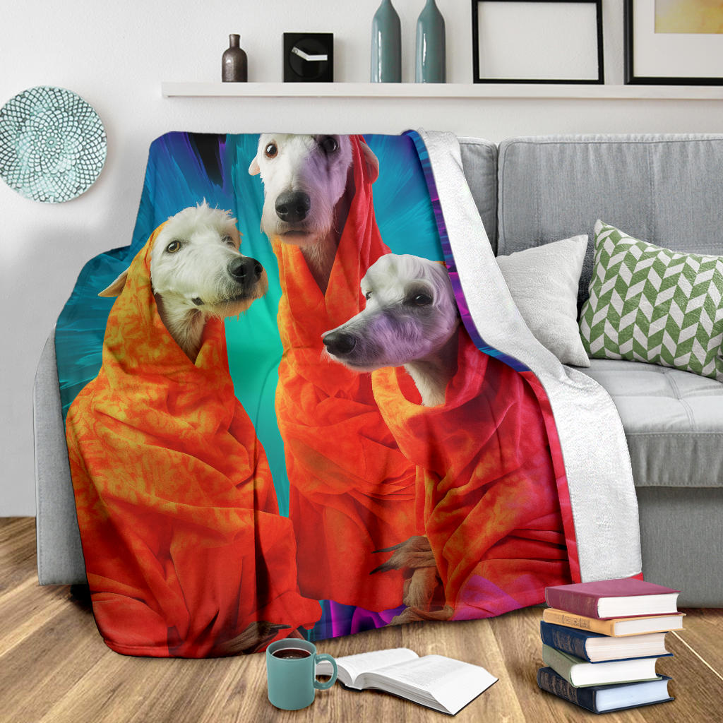 Bedlington Terrier Blanket, Trippy Psychedelics Bedlington Terrier Fleece Blanket, Bedlington Terrier Throw Blanket, Bedlington Terrier Gifts