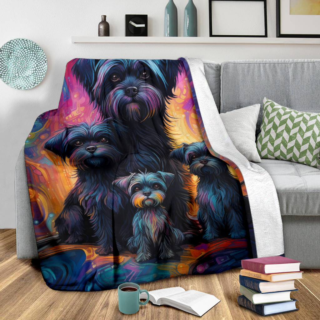 Affenpinscher Blanket, Trippy Psychedelics Affenpinscher Fleece Blanket, Affenpinscher Throw Blanket, Affenpinscher Gifts