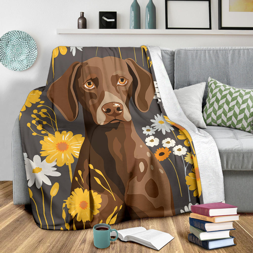 German Shorthaired Pointer Blanket, Trippy Psychedelics German Shorthaired Pointer Fleece Blanket, German Shorthaired Pointer Throw Blanket, German Shorthaired Pointer Gifts