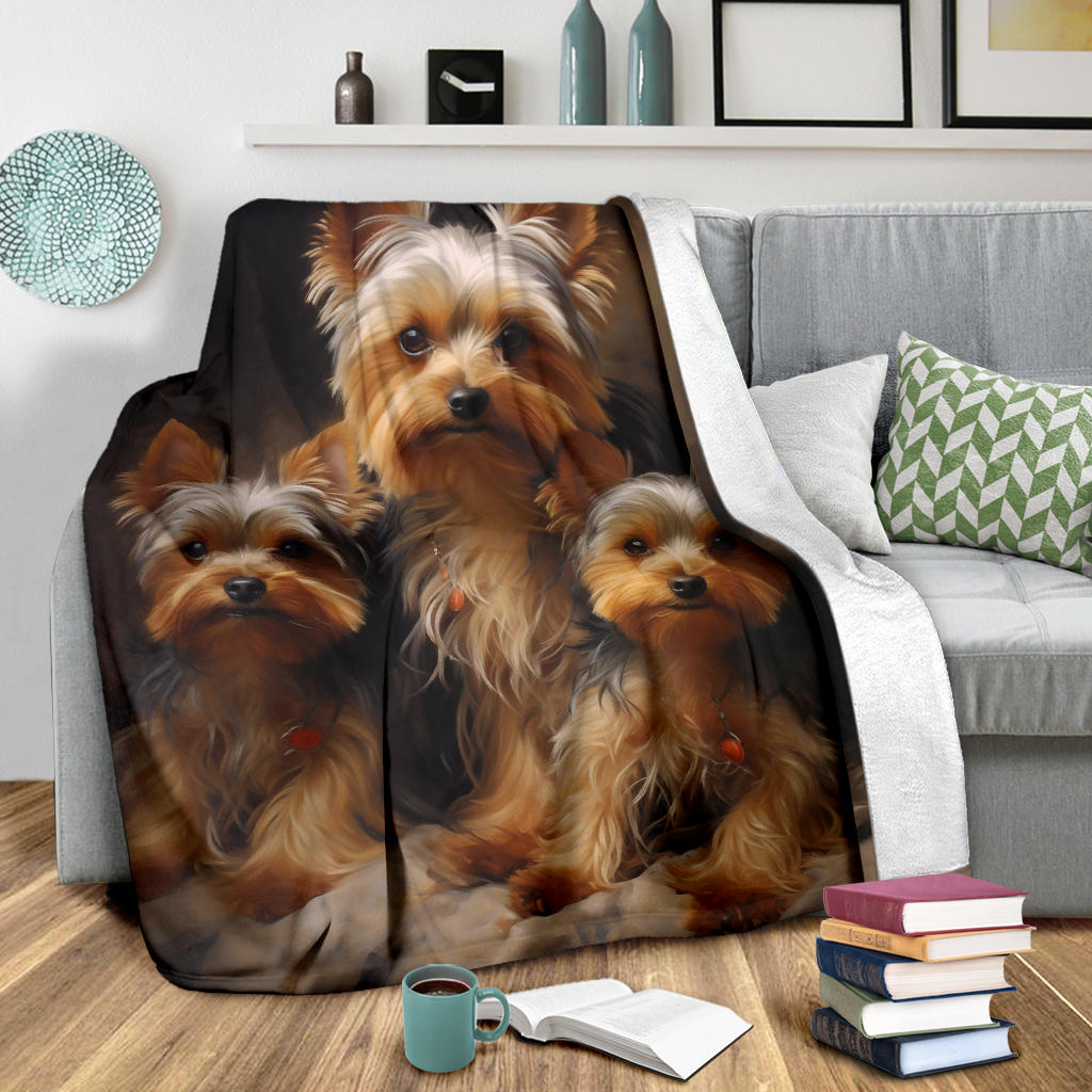 Yorkshire Terrier Family Blanket, Yorkshire Terrier Blanket, Yorkshire Terrier Gifts, Yorkshire Terrier Throw Blanket