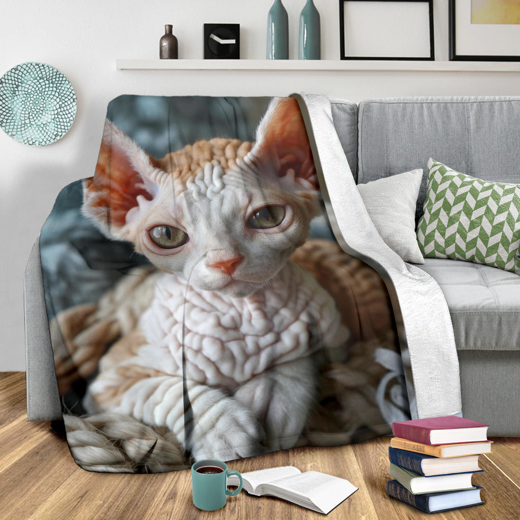 Cornish Rex cat Blanket, Trippy Psychedelics Cornish Rex cat Fleece Blanket, Cornish Rex cat Throw Blanket, Cornish Rex cat Gifts