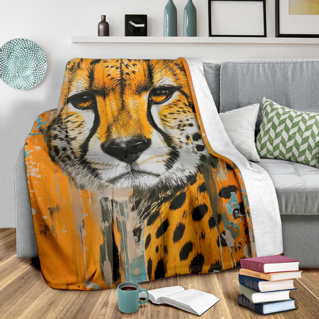 Cheetah Blanket, Trippy Psychedelics Cheetah Fleece Blanket, Cheetah Throw Blanket, Cheetah Gifts