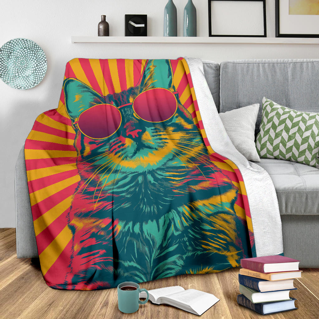 American Bobtail cat Blanket, Trippy Psychedelics American Bobtail cat Fleece Blanket, American Bobtail cat Throw Blanket, American Bobtail cat Gifts