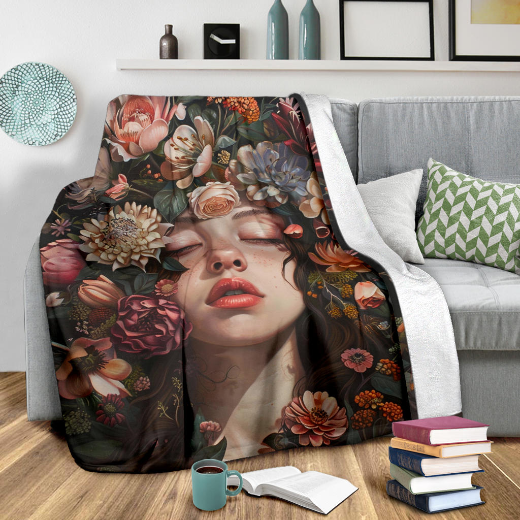 Floral Fantasy Blanket,  Floral Fantasy Estetic Blanket, Floral Fantasy Blanket Gifts, Blanket