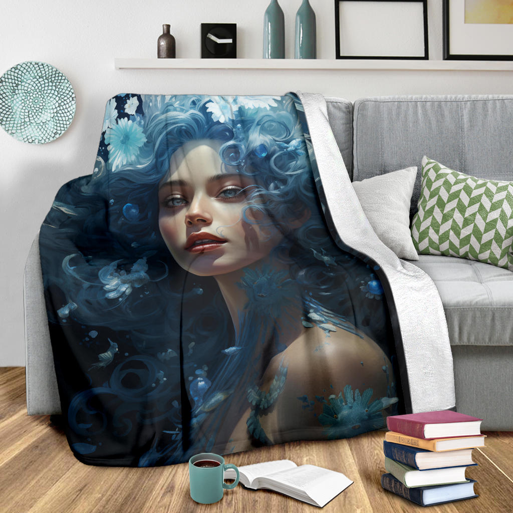 Aquarius Zodiac Sign Blanket, Aquarius Zodiac Throw Blanket, Aquarius Zodiac Gifts, Aquarius Fleece Blanket