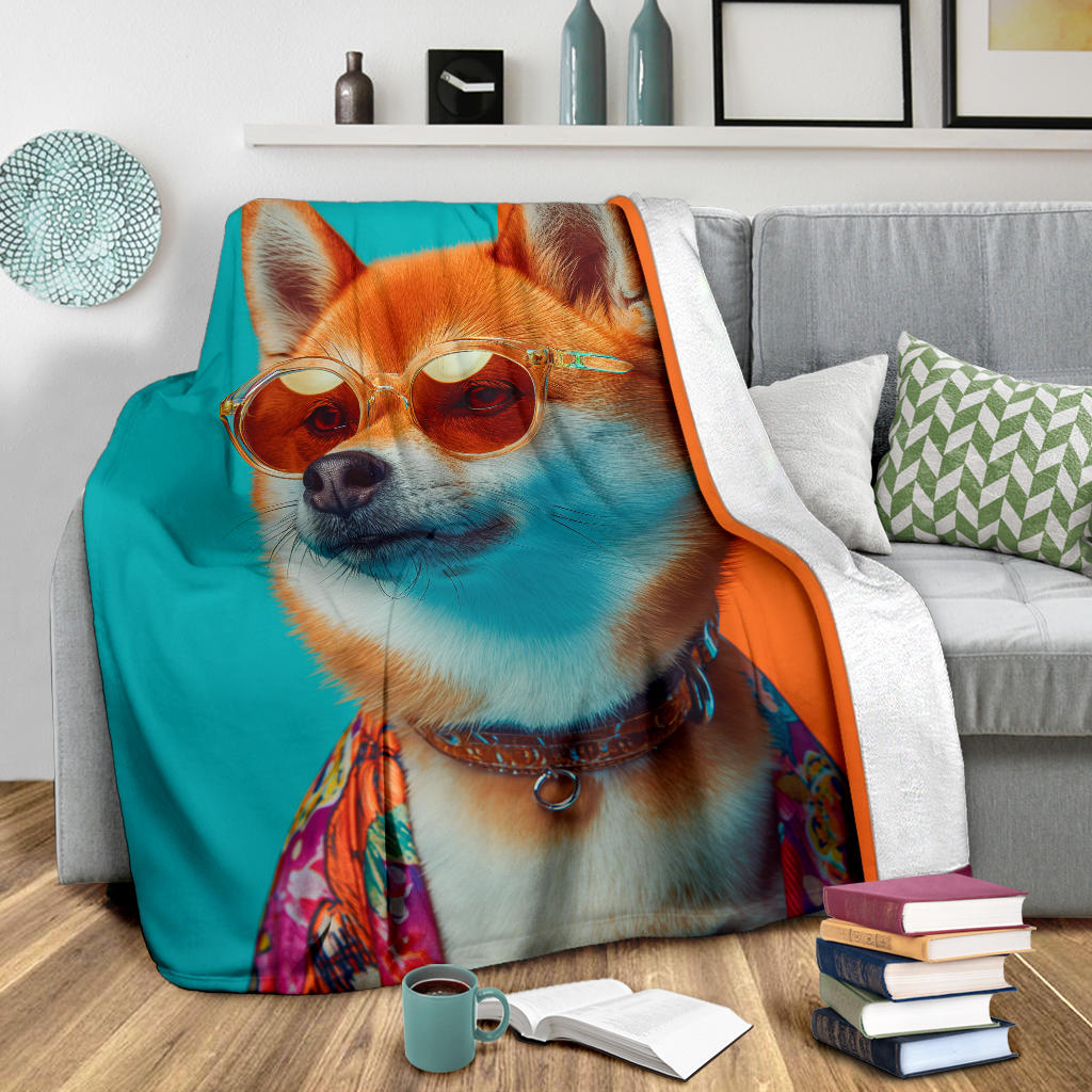 Jindo Dog Blanket, Trippy Psychedelics Jindo Dog Fleece Blanket, Jindo Dog Throw Blanket, Jindo Dog Gifts