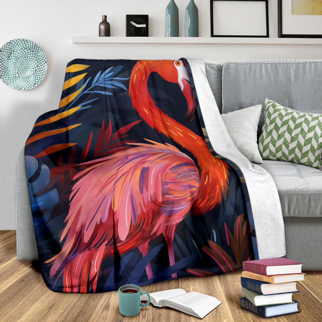 Flamingo Blanket, Trippy Psychedelics Flamingo Fleece Blanket, Flamingo Throw Blanket, Flamingo Gifts