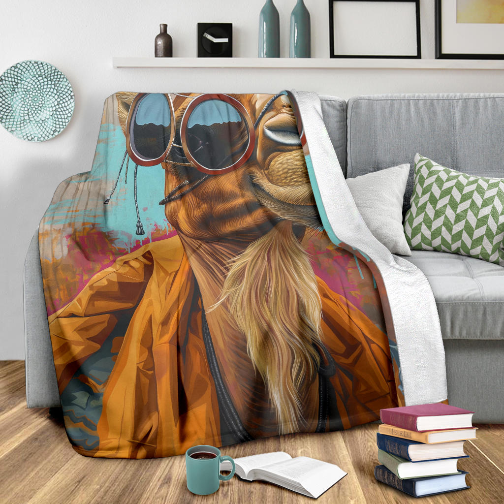 Camel Blanket, Trippy Psychedelics Camel Fleece Blanket, Camel Throw Blanket, Camel Gifts