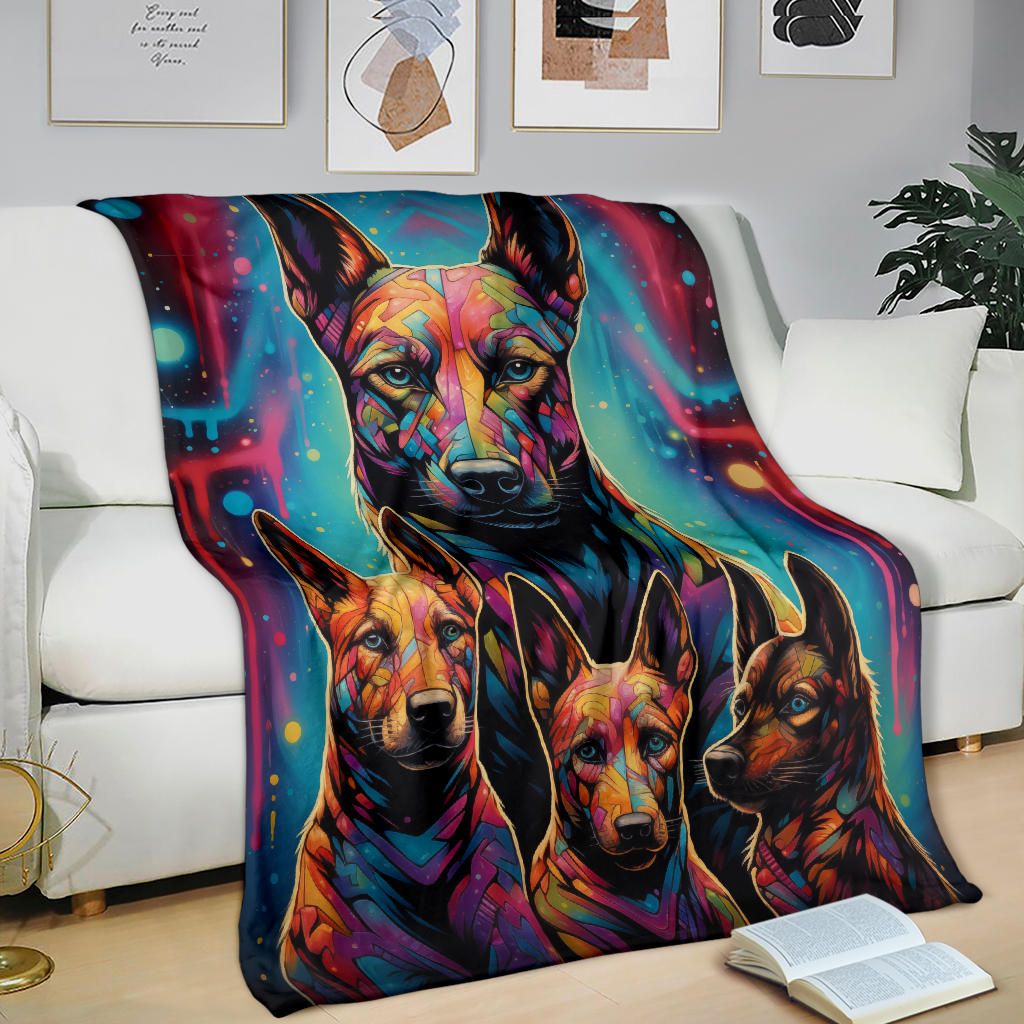 Belgian Malinois Blanket, Trippy Psychedelics Belgian Malinois  Fleece Blanket, Belgian Malinois Throw Blanket, Belgian Malinois Gifts