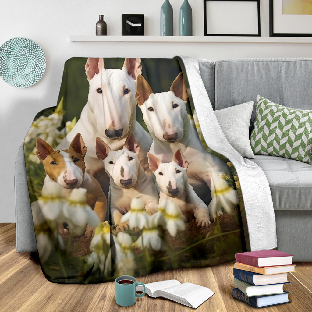 Bull Terrier Family Blanket, Bull Terrier Blanket, Bull Terrier Throw Blanket, Bull Terrier, Bull Terrier Gift