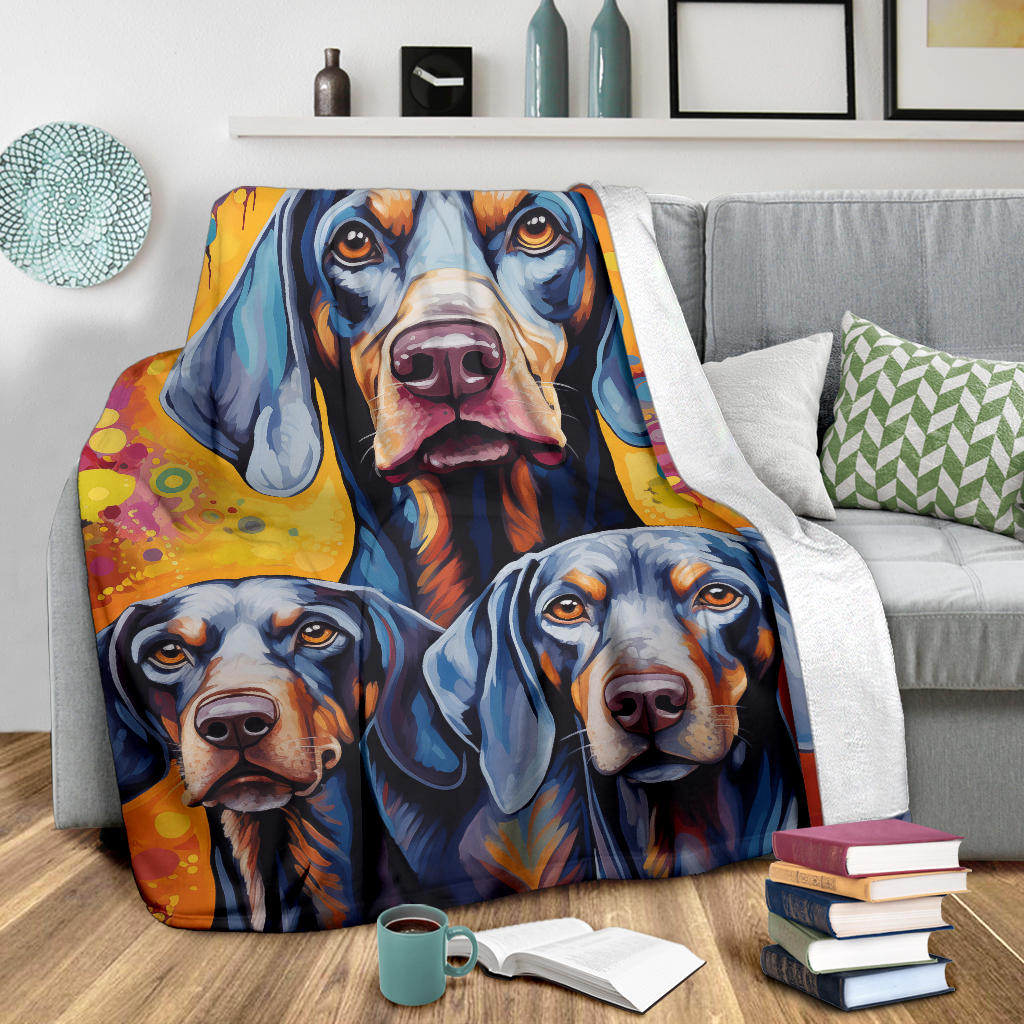 Bluetick Coonhound Blanket, Trippy Psychedelics Bluetick Coonhound Fleece Blanket, Bluetick Coonhound Throw Blanket, Bluetick Coonhound Gifts