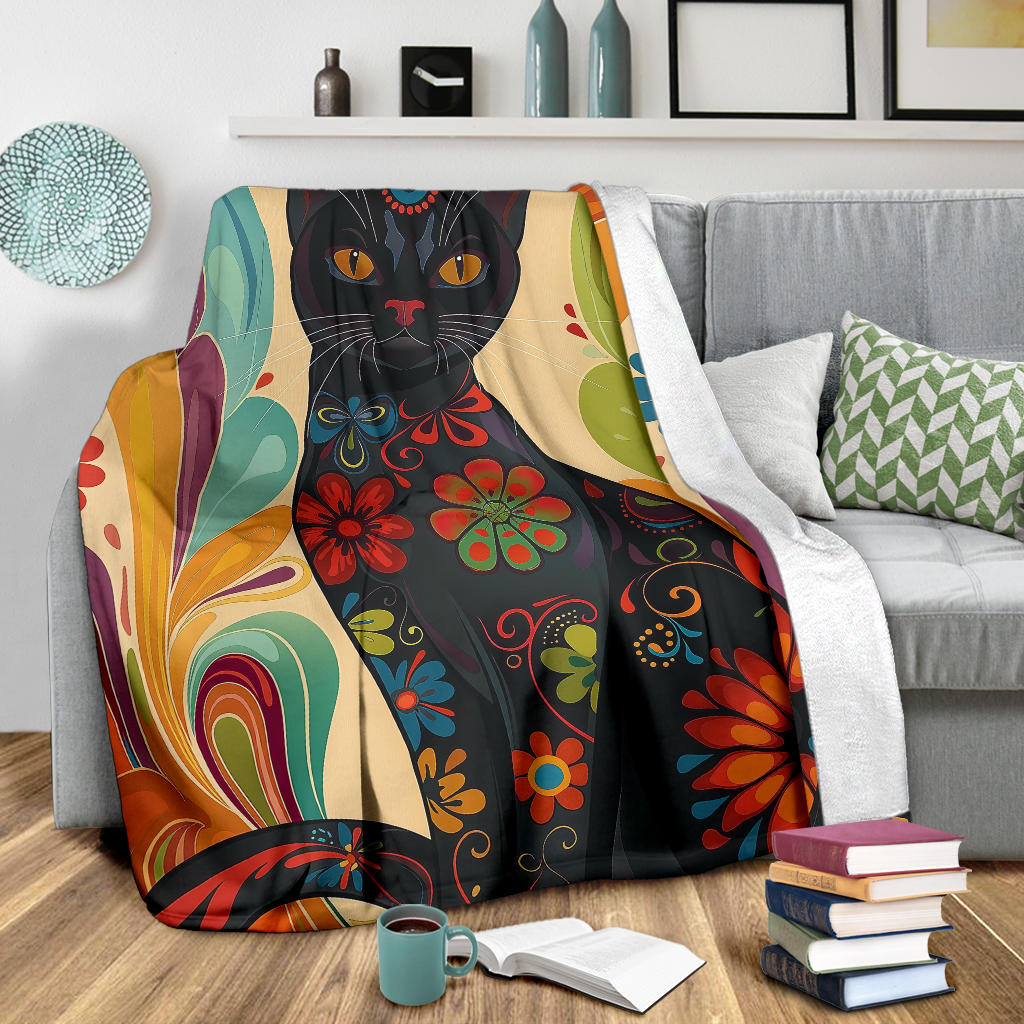 Bombay cat Blanket, Trippy Psychedelics Bombay cat Fleece Blanket, Bombay cat Throw Blanket, Bombay cat Gifts