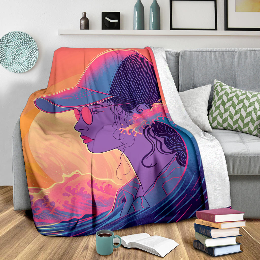 Retro Wave Blanket, Retro Wave Estetic Blanket, Retro Wave Blanket Gift, Blanket