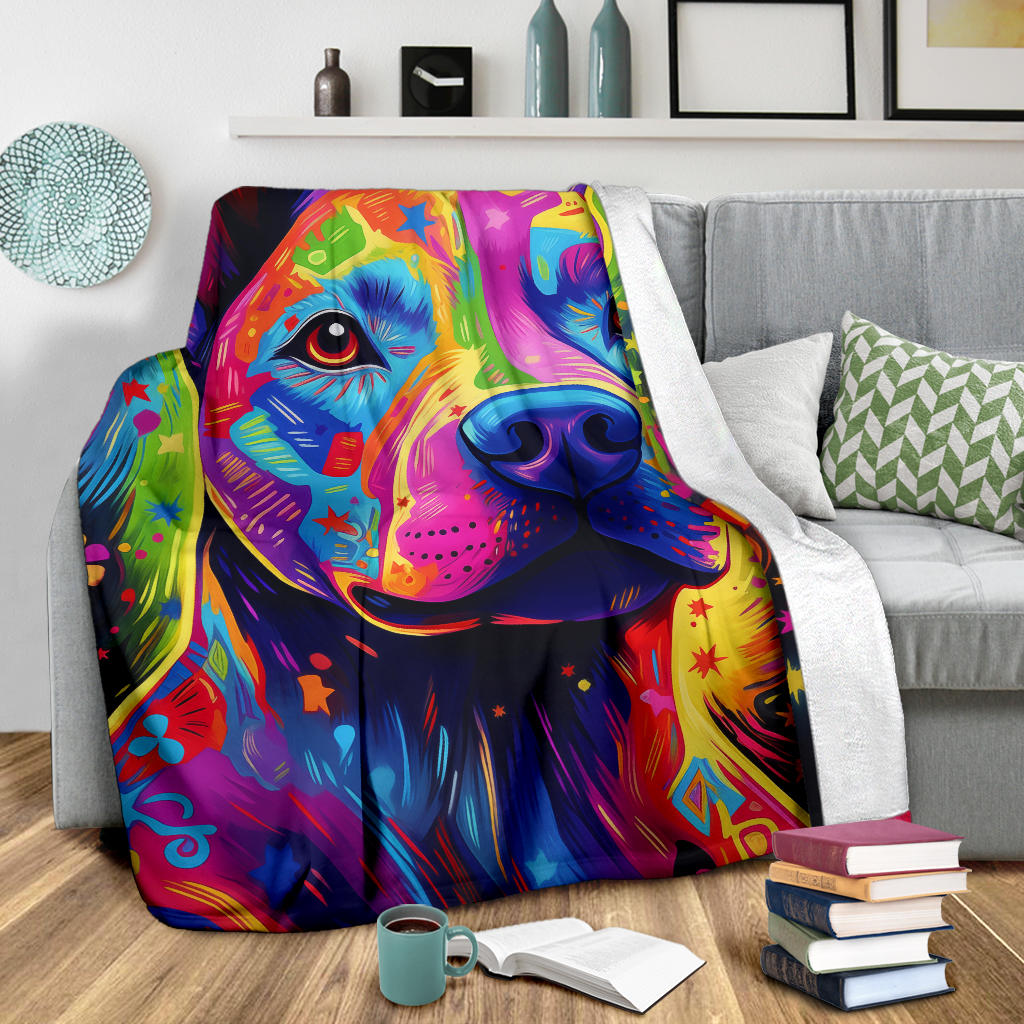 American Pit Bull Blanket, Trippy Psychedelics American Pit Bull Fleece Blanket, American Pit Bull Throw Blanket, American Pit Bull Gifts