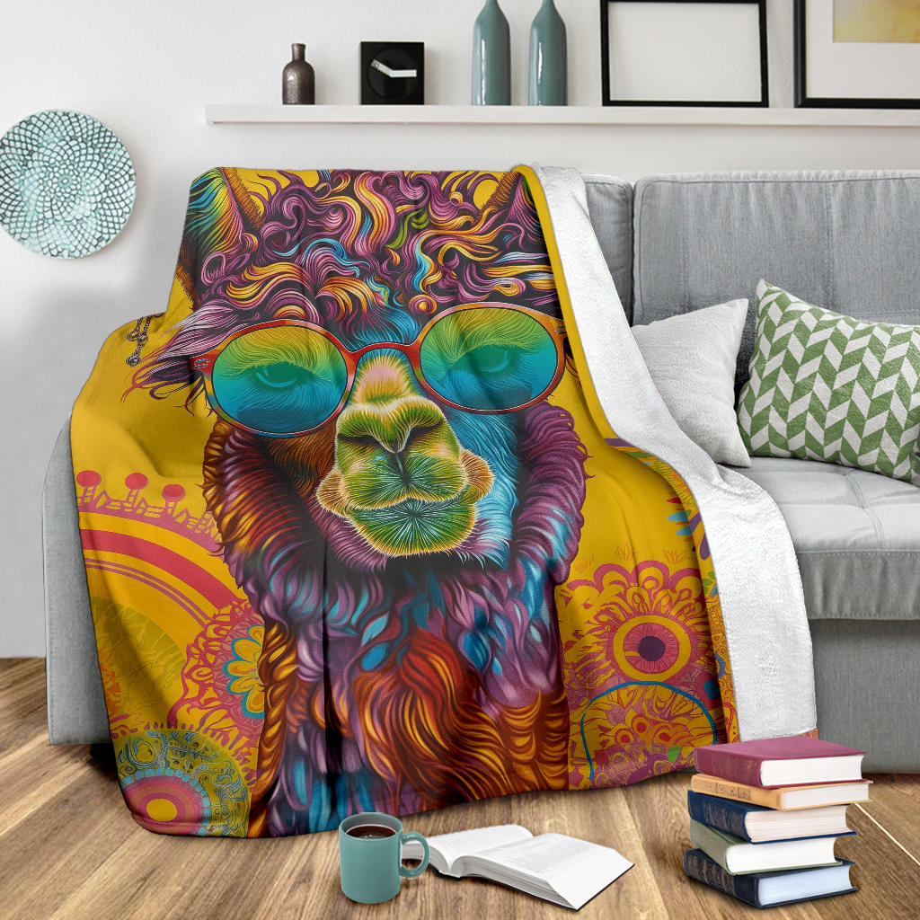 Alpaca Blanket, Trippy Psychedelics Alpaca Fleece Blanket, Alpaca Throw Blanket, Alpaca Gifts