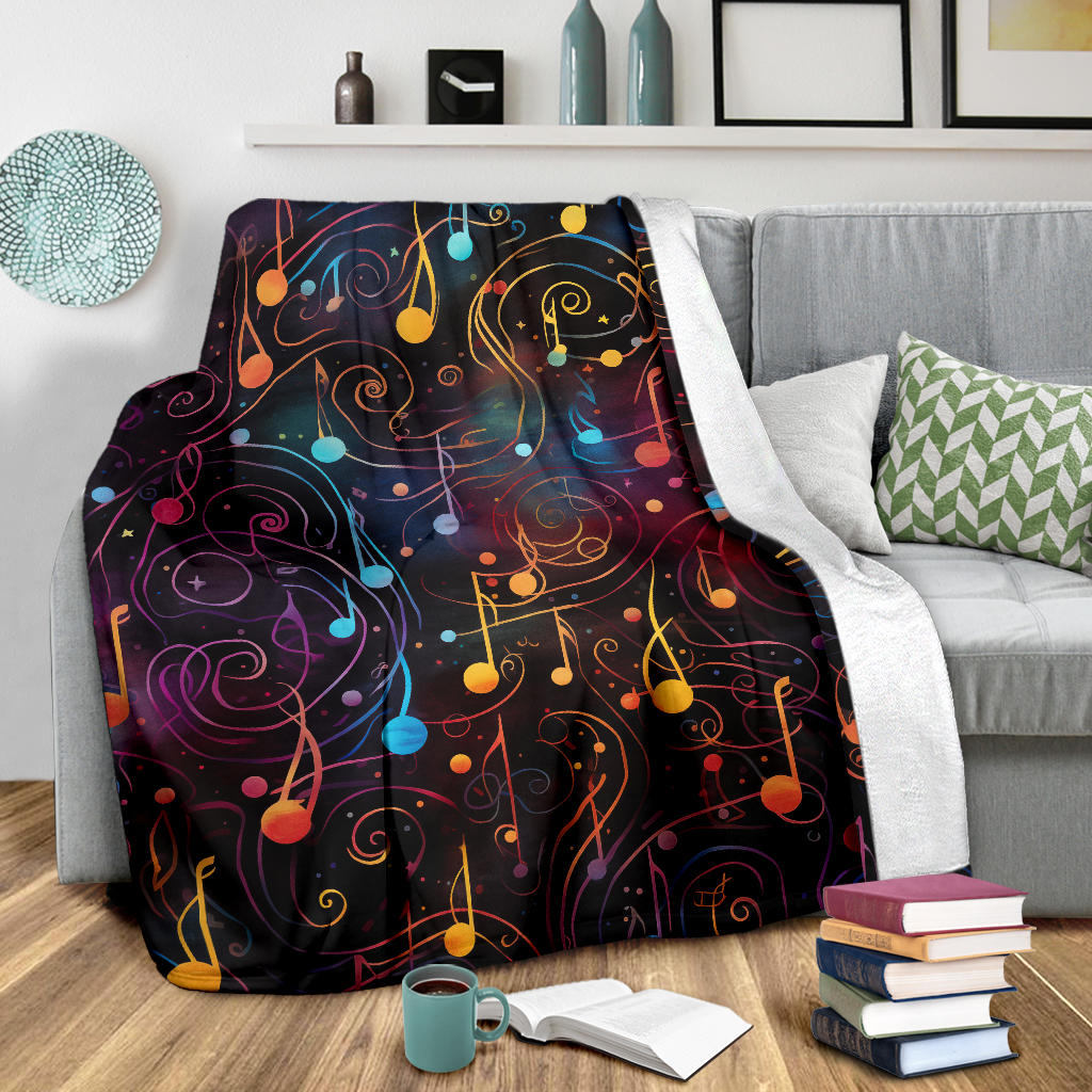 Music Notes Blanket, Music Notes Throw Blanket, Music Notes Gifts, Music Notes Fleece Blanket, Music Custom Name Blanket