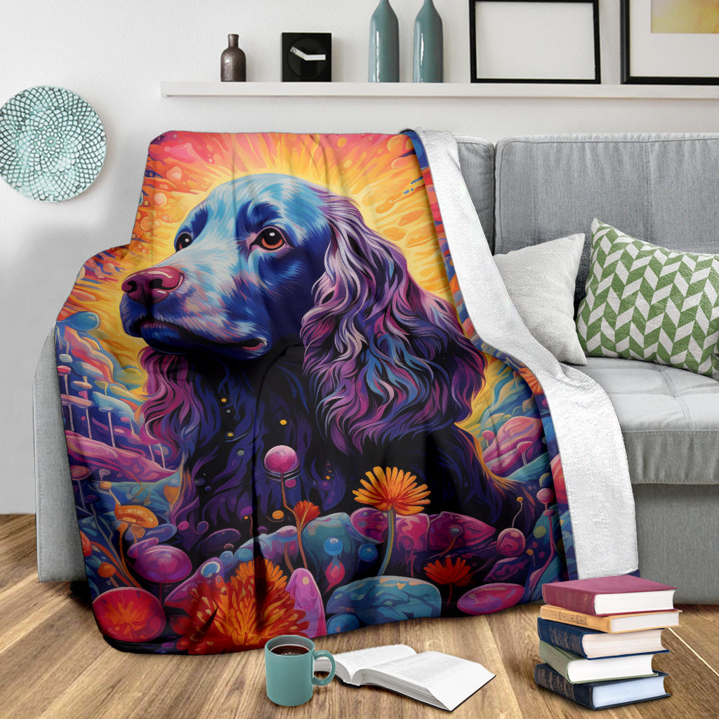 American Water Spaniel Blanket, Trippy Psychedelics American Water Spaniel Fleece Blanket, American Water Spaniel Throw Blanket, American Water Spaniel Gifts