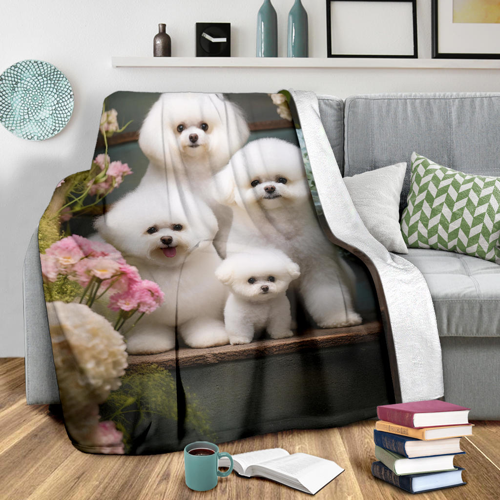 Bichon Frise Family Blanket, Bichon Frise Blanket, Bichon Frise Throw Blanket, Bichon Frise, Bichon Frise Gifts