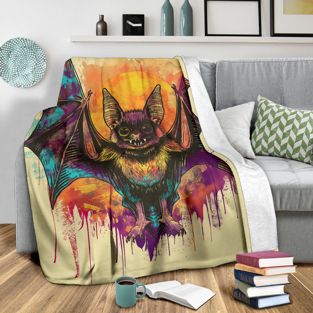 Bat animal Blanket, Trippy Psychedelics Bat animal Fleece Blanket, Bat animal Throw Blanket, Bat animal Gifts