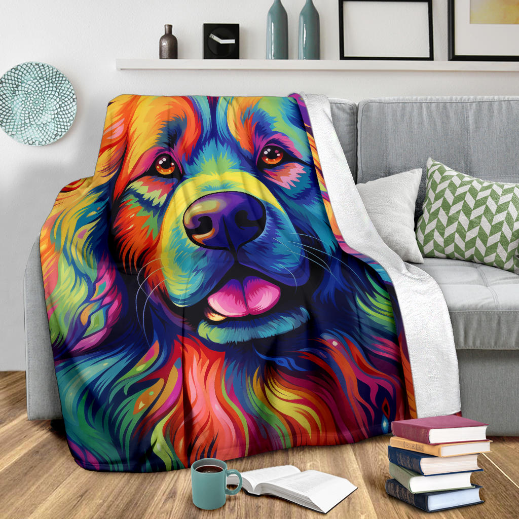 Leonberger Blanket, Trippy Psychedelics Leonberger Fleece Blanket, Leonberger Throw Blanket, Leonberger Gifts