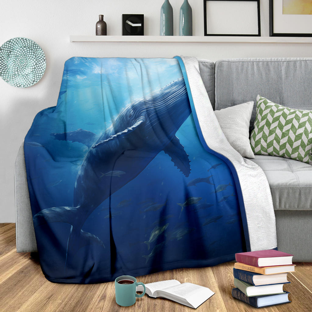 Blue Whale Blanket, Whale Throw Blanket, Whale Fleece Blanket, Whale Gifts