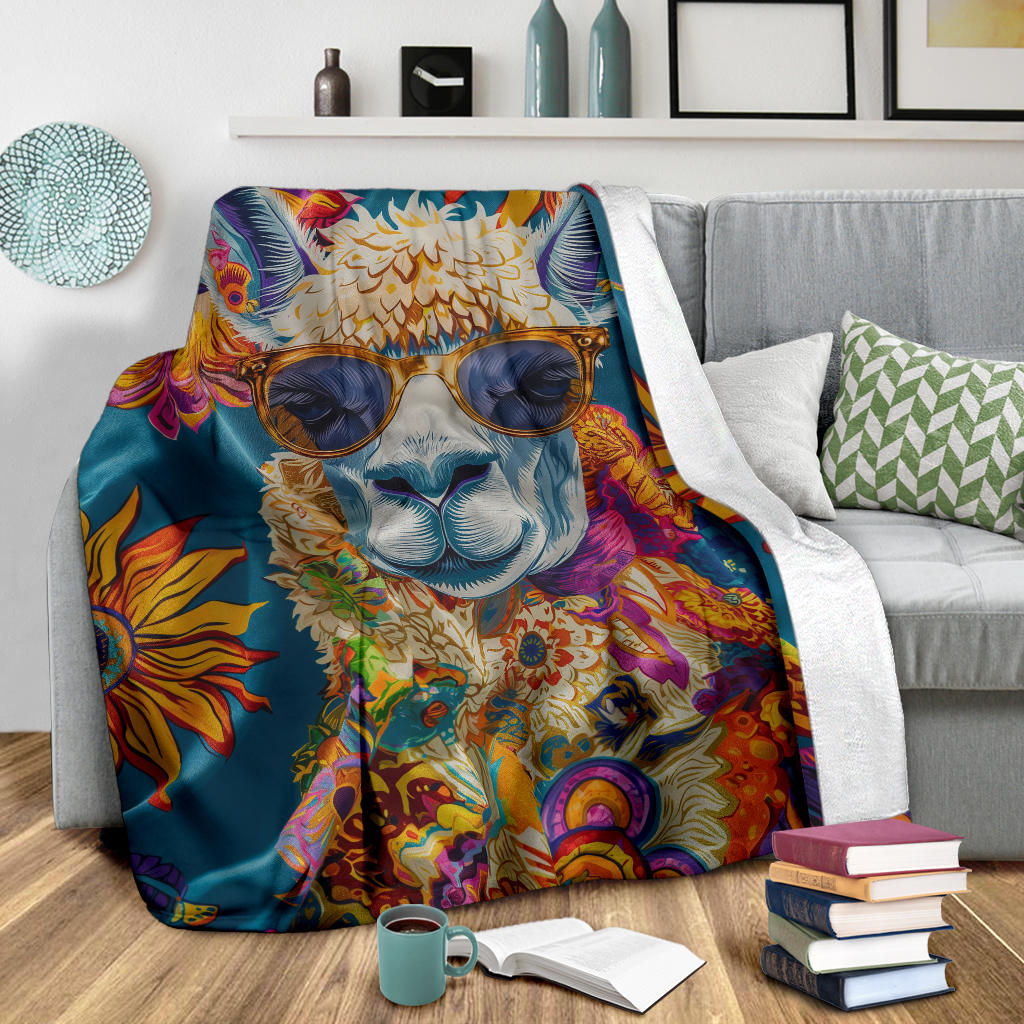 Lama Blanket, Trippy Psychedelics Lama Fleece Blanket, Lama Throw Blanket, Lama Gifts