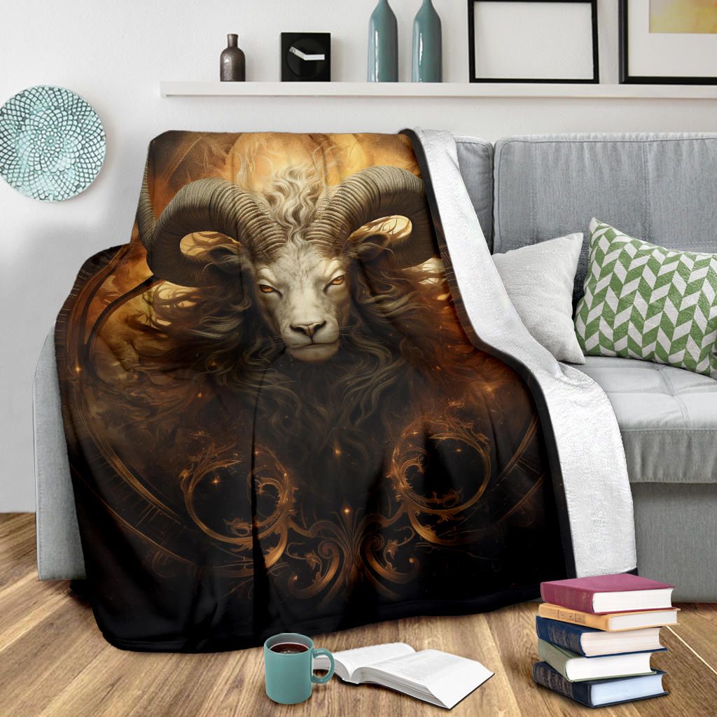 Capricornus Goat Zodiac Sign Blanket, Capricornus Goat Zodiac Gifts, Capricornus Goat Throw Blanket, Capricornus Goat Fleece Blanket