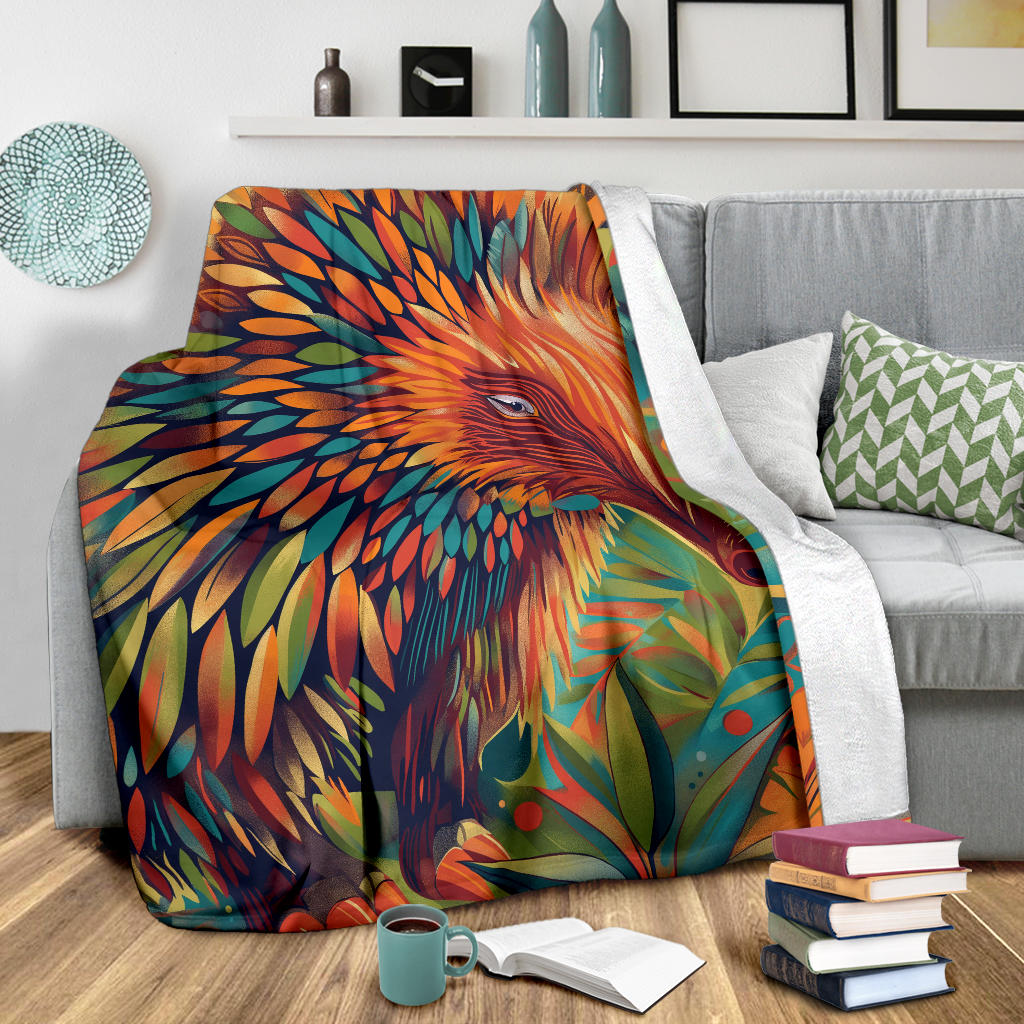 Echidna Blanket, Trippy Psychedelics Echidna Fleece Blanket, Echidna Throw Blanket, Echidna Gifts