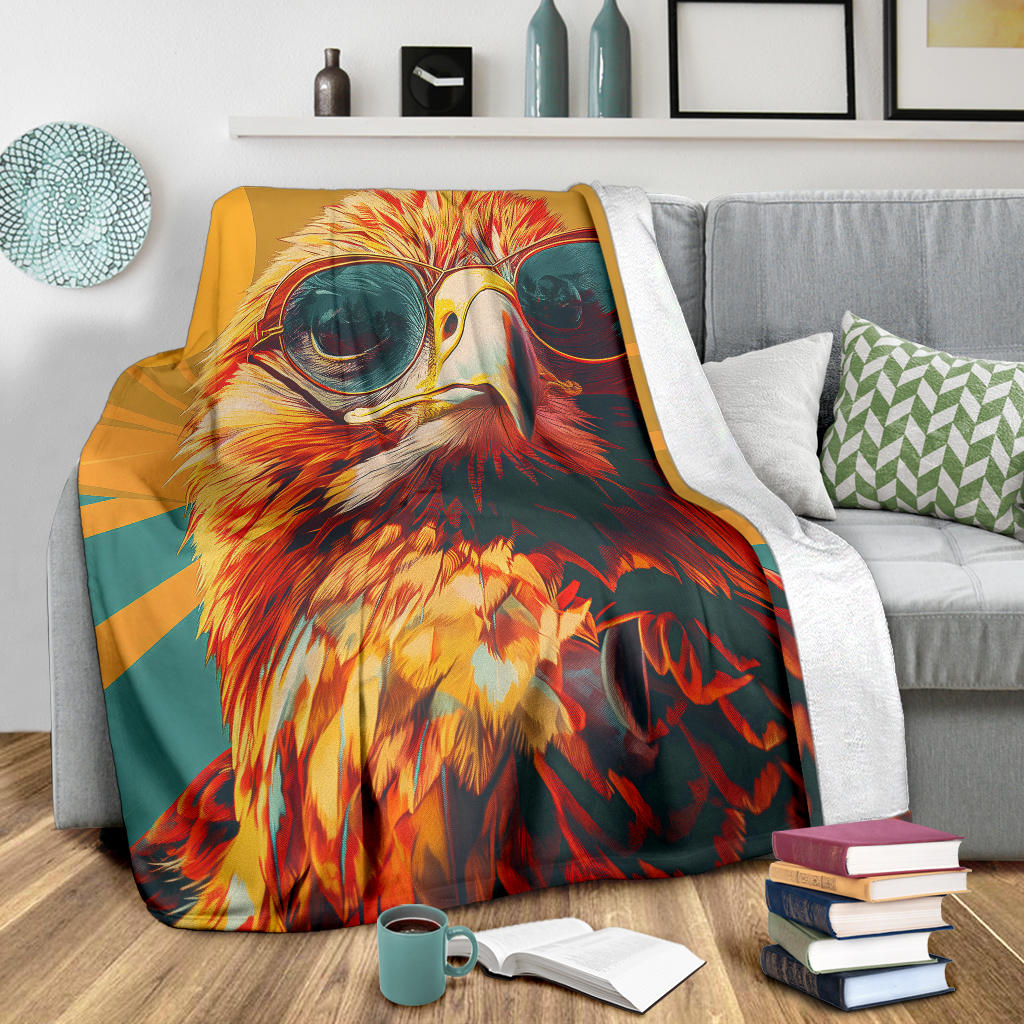 Eagle Blanket, Trippy Psychedelics Eagle Fleece Blanket, Eagle Throw Blanket, Eagle Gifts