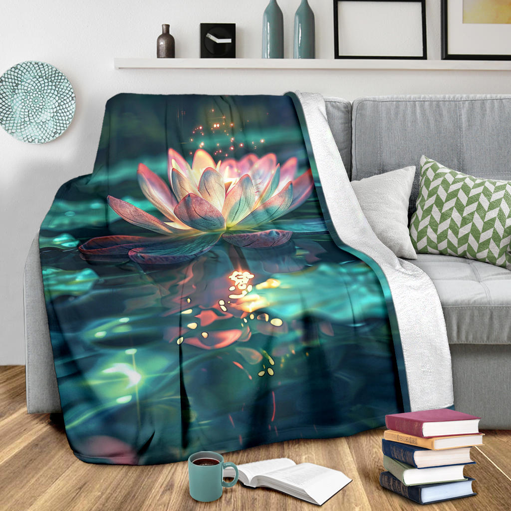 Luminous Lotus Blanket, Luminous Lotus Estetic Blanket, Luminous Lotus Blanket Gift, Blanket