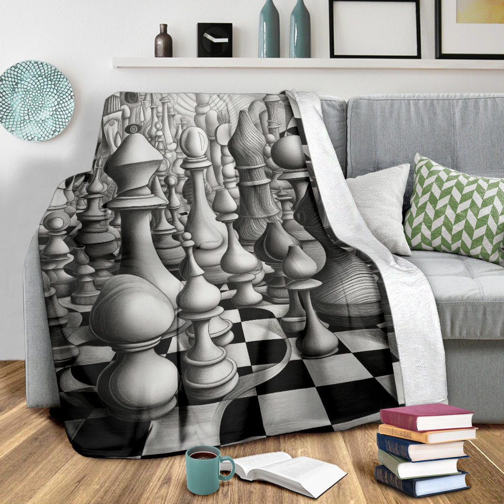 Chess Blanket, Chess Fleece Blanket, Chess Gifts, Chess Neuveau art, Chess Custom Name, Chess Throw Blanket